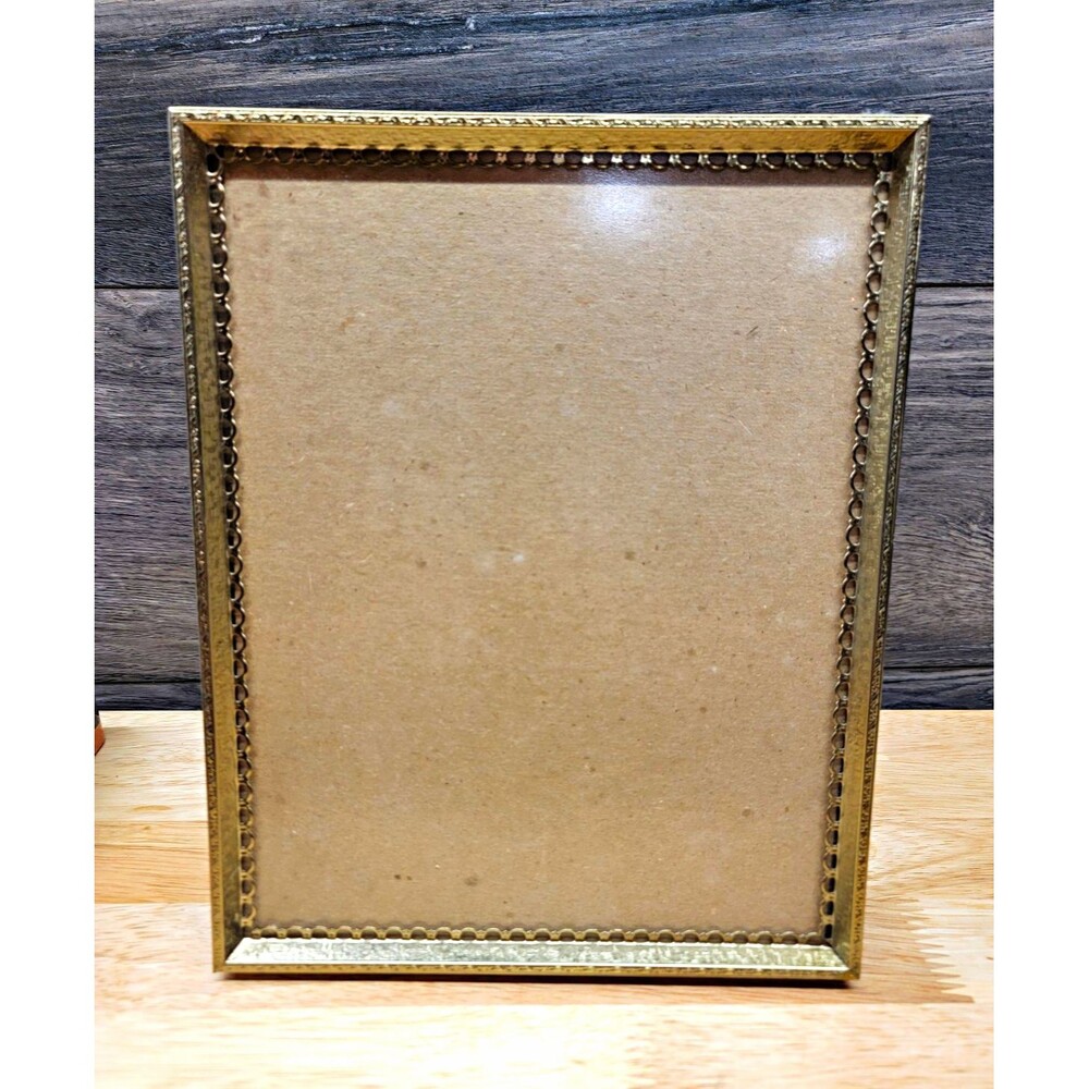 Vintage Metal 8x10 Photo Frame Freestanding Easel Back